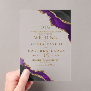 Modern and elegant Marble Wedding Acrylic Invitations