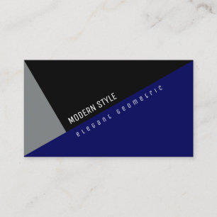 modern and elegant minimal geometric blue business card