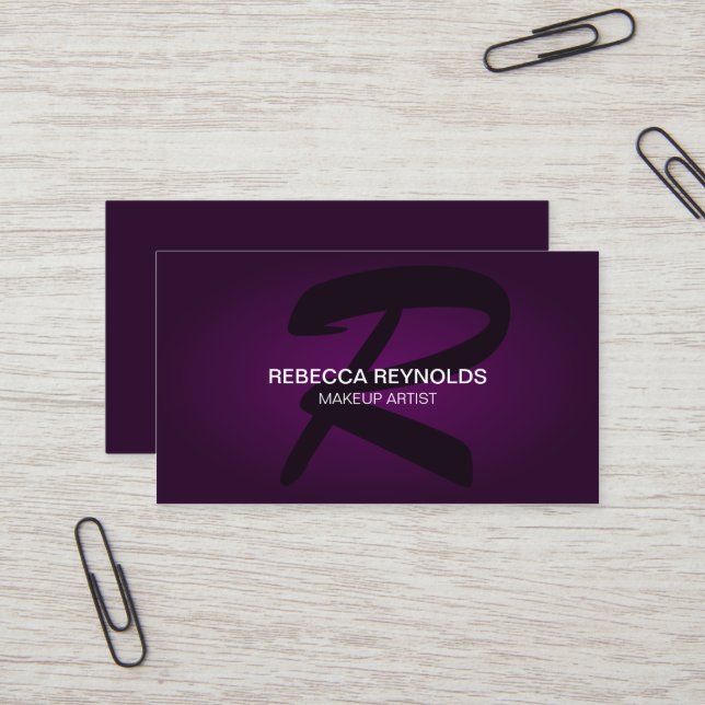 Modern and Elegant Monogram Business Card (Front/Back In Situ)