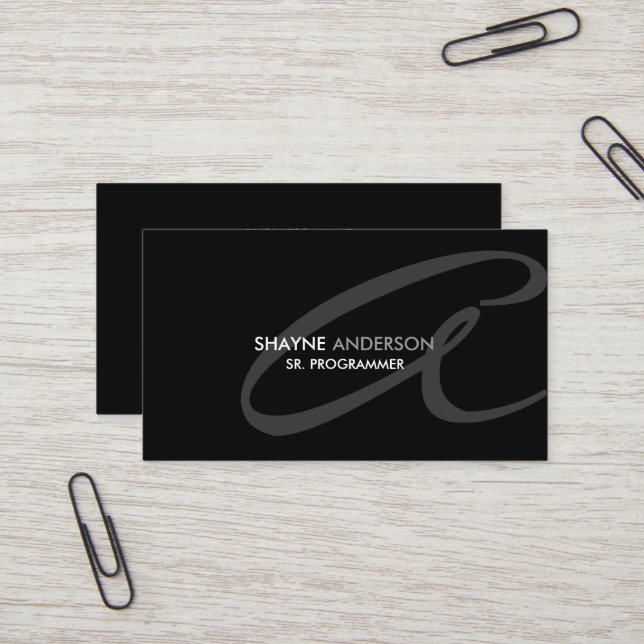 Modern and Elegant Monogram Business Card (Front/Back In Situ)