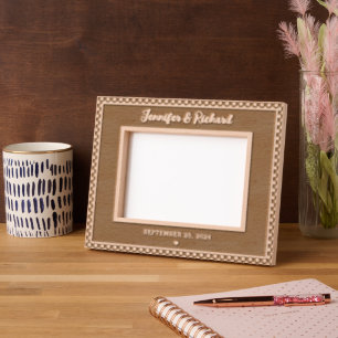 Modern and Elegant Personalised Names and Date  Etched Frames