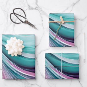 Modern and Elegant-Purple and Teal- Wrapping Paper Sheet