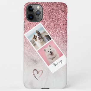 Modern and elegant rose gold glitter white marble  iPhone 11Pro max case