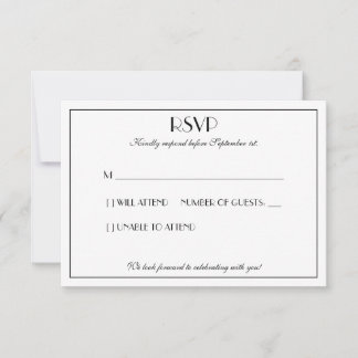 Modern and Elegant Stylish Wedding RSVP Card
