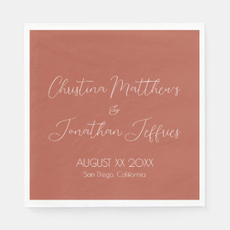Modern and Elegant Terracotta Wedding Napkin