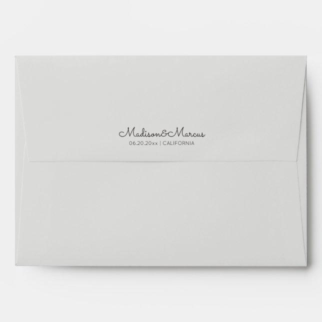 Modern and Elegant Wedding Envelope (Back (Top Flap))