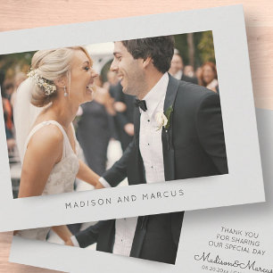 Modern and Elegant Wedding Photo Thank You Card