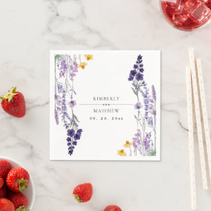 Modern and Elegant Wildflower Rustic Wedding Napkin