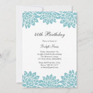 Modern and Floral Birthday Party Invitation