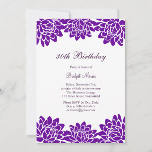 Modern and Floral Birthday Party Invitation