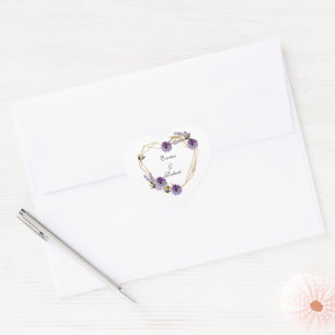 modern and fresh floral bunch heart sticker