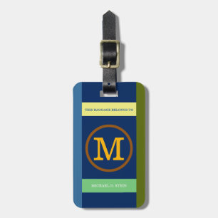 modern-and-geometric cool monogram luggage tag
