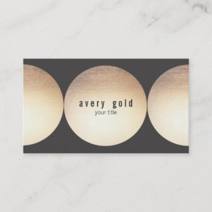 Modern and Hip Faux Gold Leaf Circle Business Card