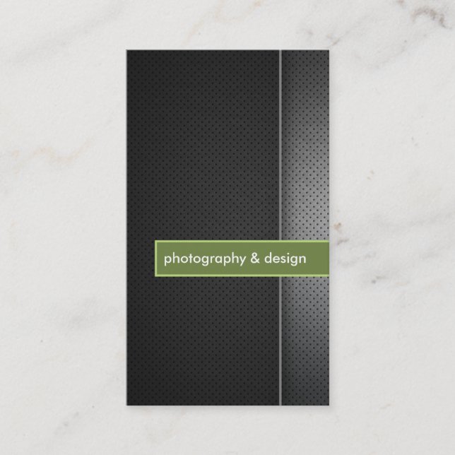 modern and minimal black & lime green photography business card (Front)