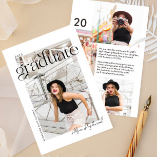 Modern and Minimal Photo Graduation Announcement