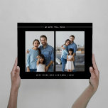 Modern and Minimal Photo Grid for Mum Faux Canvas Print<br><div class="desc">This simple and elegant photo grid design features two of your favourite personal photos, with the words "we love you, mum" and modern blush pink lines on a dark black background. You can also add your names and the date to make this a keepsake your mother will treasure this Mother's...</div>