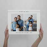 Modern and Minimal Photo Grid for Mum Faux Canvas Print<br><div class="desc">This simple and elegant photo grid design features two of your favourite personal photos,  with the words "we love you,  mum" and modern black lines. You can also add your names and the date to make this a keepsake your mother will treasure this Mother's Day and always.</div>