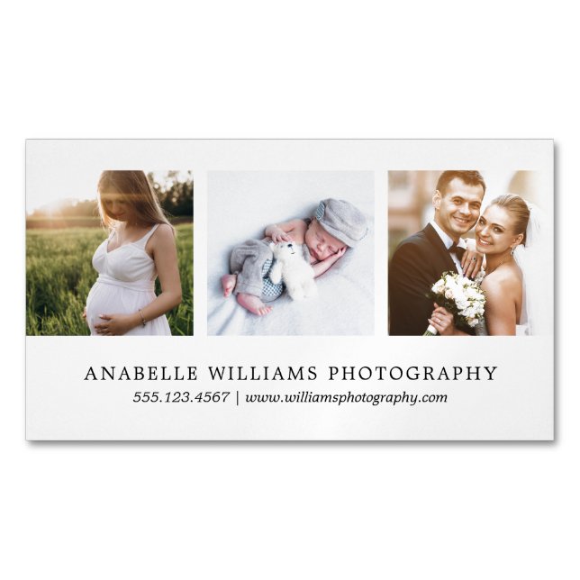 Modern and Minimal | Photography Magnetic Business Card (Front)