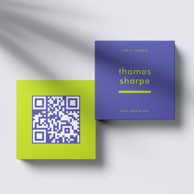 Modern and Minimal QR Code Backer Square Business Card (Creator Uploaded)