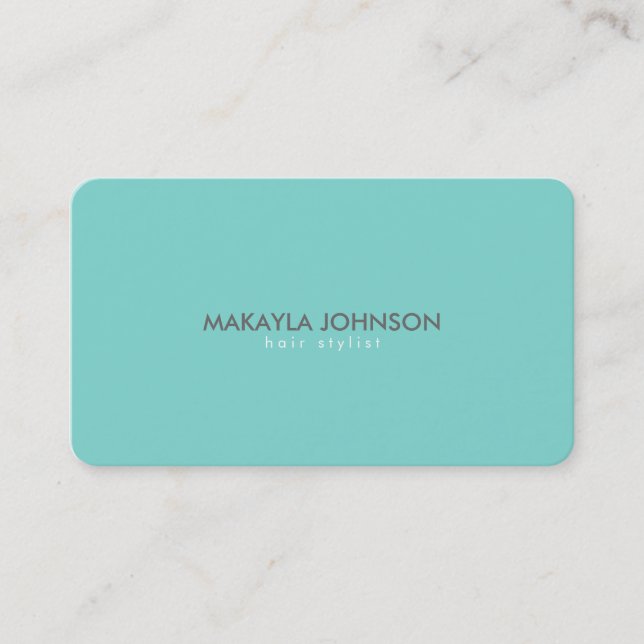 Modern and Minimal Robins Egg Blue Hair Stylist Appointment Card (Front)
