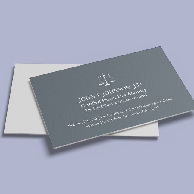 Modern and Minimal Slate Grey Attorney Business Card (Creator Uploaded)