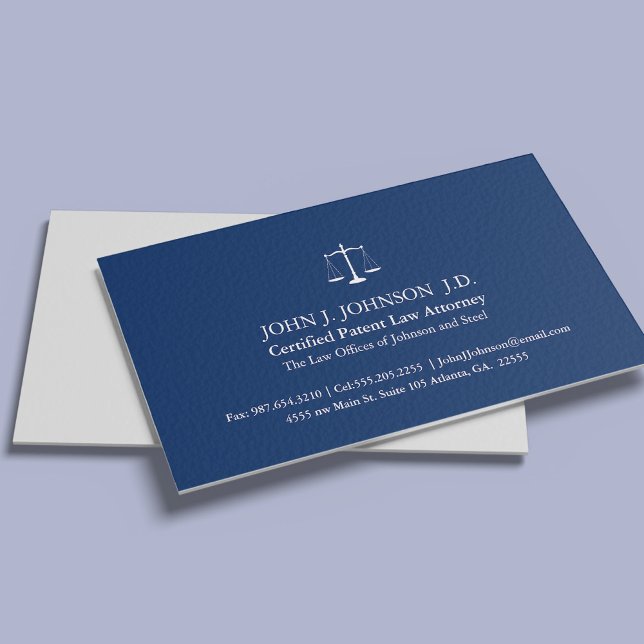 Modern and Minimal Solid Navy Attorney Business Card (Creator Uploaded)