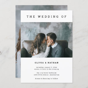 Modern and Minimal Two Photo Wedding Invitation