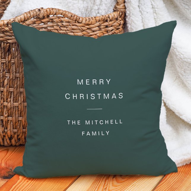 Modern and Minimal Typography | Green Christmas Cushion (Creator Uploaded)