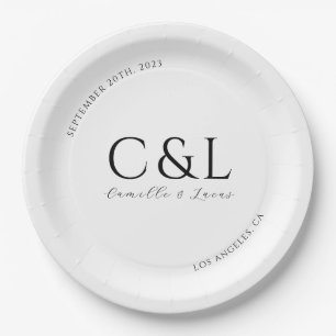 Modern and minimal wedding classic paper plates