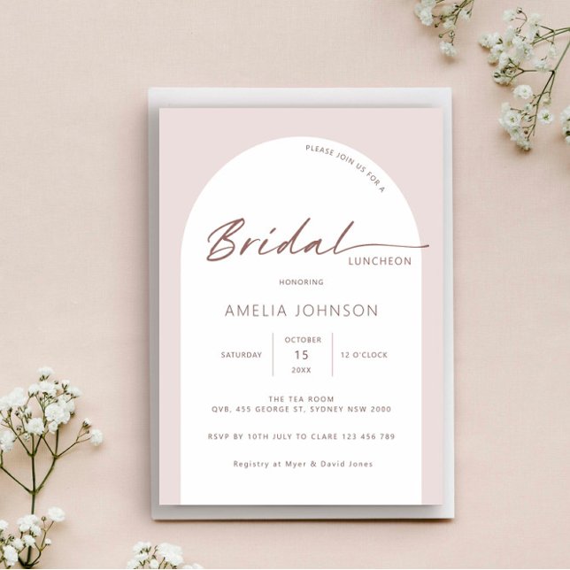 Modern and minimalist arch bridal luncheon invitation (Creator Uploaded)