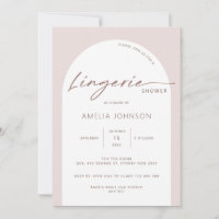 Modern and minimalist arch lingerie shower invitat