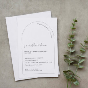 Modern and minimalist arch wedding invitation