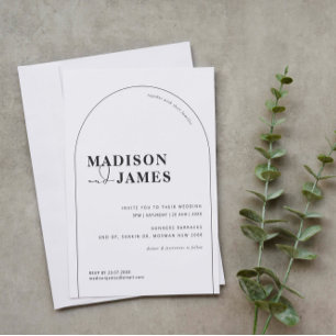 Modern and minimalist arch wedding invitation