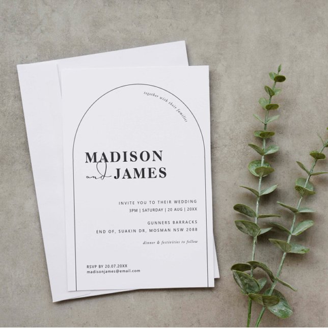 Modern and minimalist arch wedding invitation (Creator Uploaded)