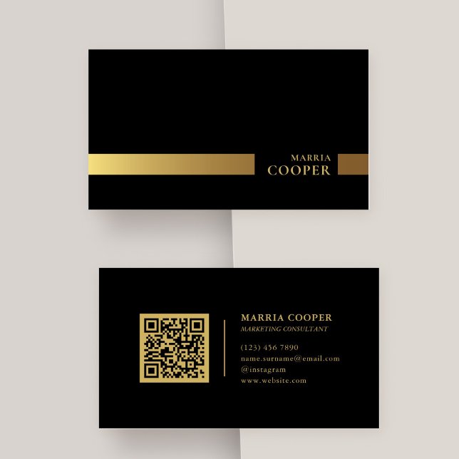 Modern and Minimalist Black and Gold Professional Business Card (Modern and Minimalist Black and Gold Professional Business Card)