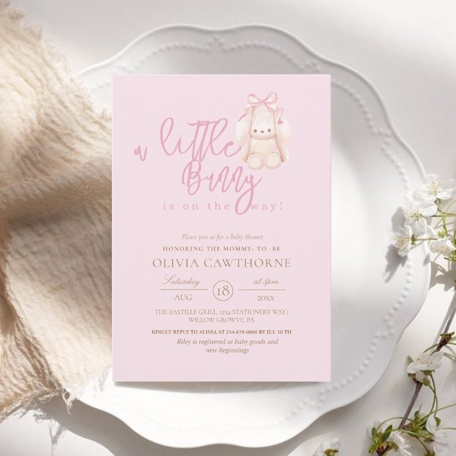 Modern and minimalist Bunny Baby Shower  Invitation (Creator Uploaded)