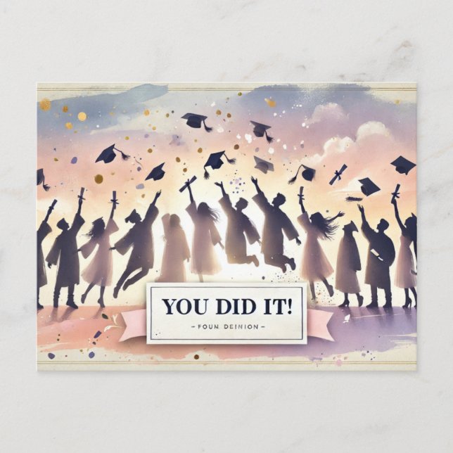 modern and minimalist Graduation Postcard (Front)