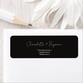 Modern and Minimalist Script Return Address Label