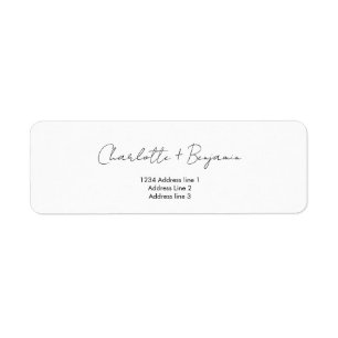 Modern and Minimalist Script Return Address Label