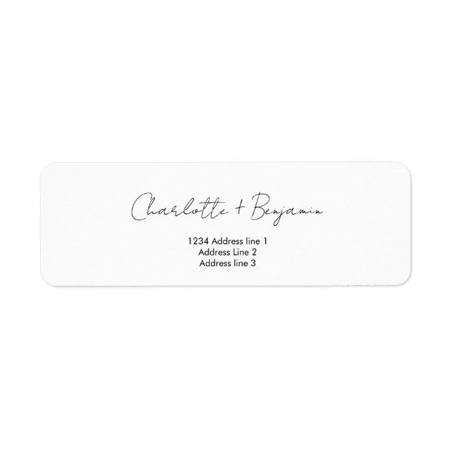 Modern and Minimalist Script Return Address Label (Front)