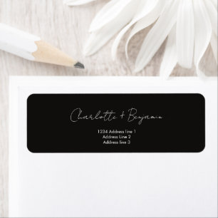 Modern and Minimalist Script Return Address Return Address Label