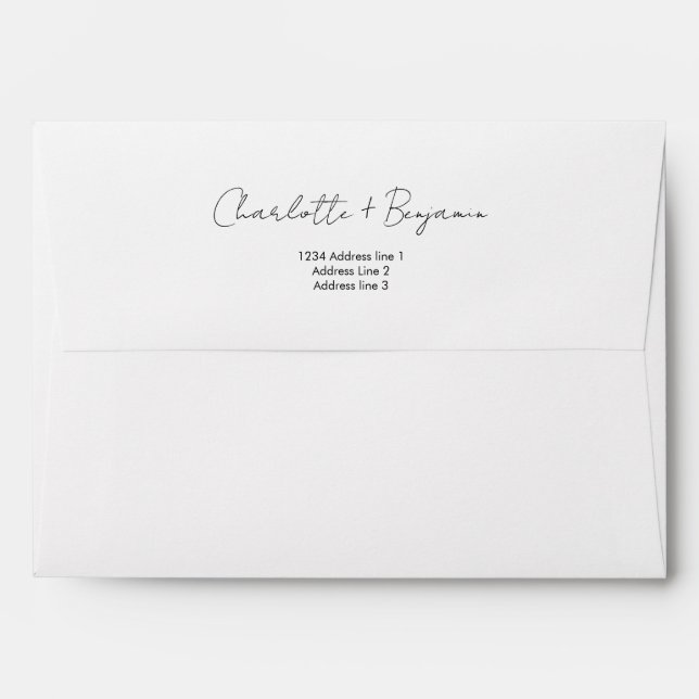 Modern and Minimalist Script Wedding Envelope (Back (Top Flap))