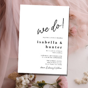 Modern and Minimalist Simple Wedding We Do  Invitation