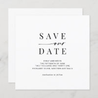 Modern and minimalist square save the date