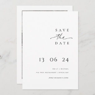 Modern and minimalist typography save the date invitation