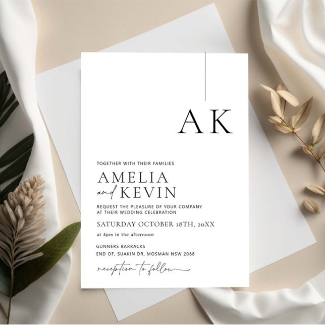 Modern and minimalist typography wedding invitation (Creator Uploaded)