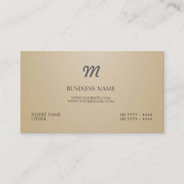Modern and Monogram Business Card (Front)