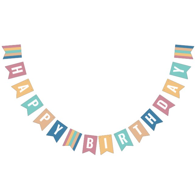 Modern and Muted Colour Swatch Birthday Bunting (All)