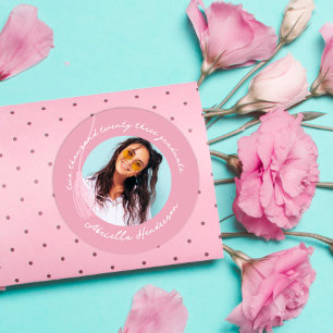 Modern and Retro Pink Graduation Classic Round Sticker