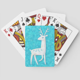 Modern and Retro Style Reindeer Deer Holiday Playing Cards